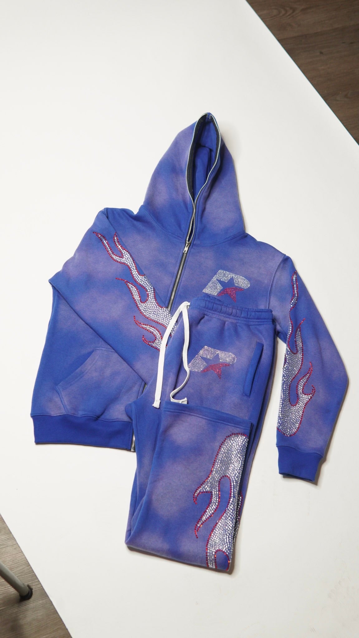 “BLUE FLAMEZ” ZIP-UP JACKET